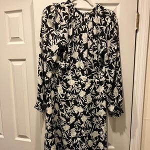 Jcrew High Neck Chiffon Pattern Dress
